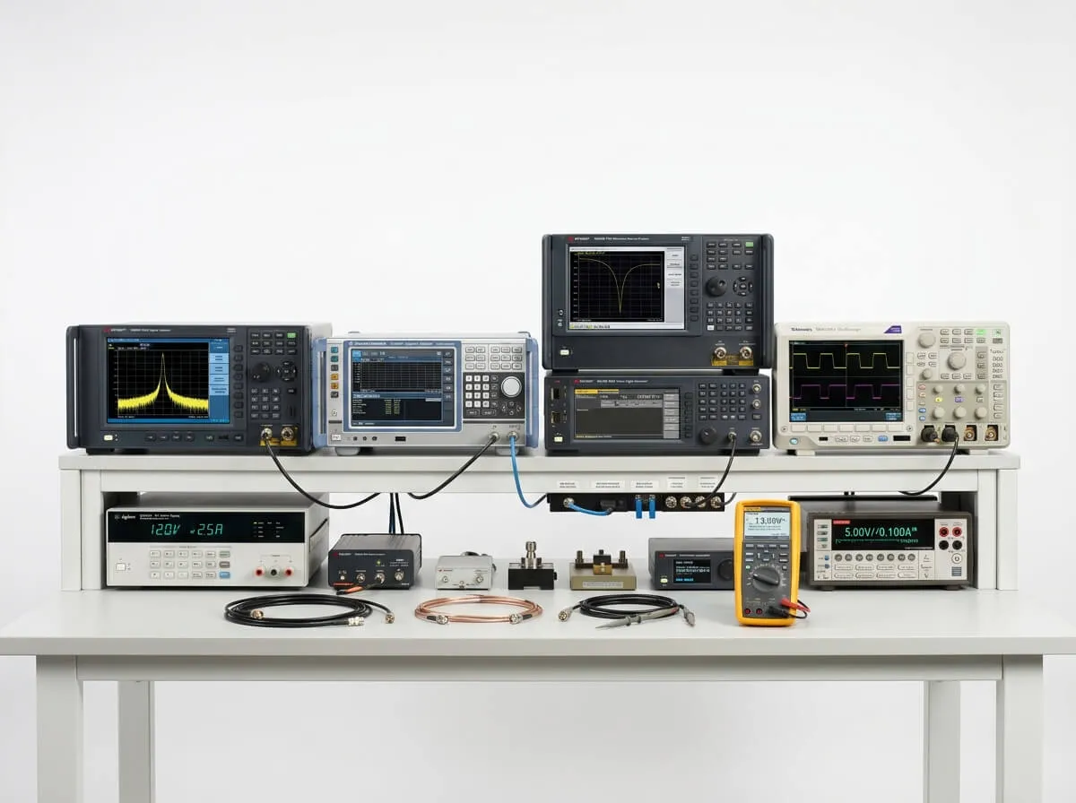Precision measurement instruments including oscilloscope and calibration equipment